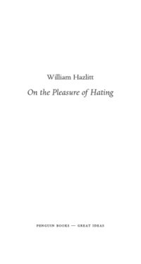 cover of the book On the Pleasure of Hating