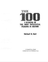 cover of the book The 100: a ranking of the most influential persons in history