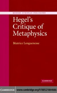 cover of the book Hegel's critique of metaphysics