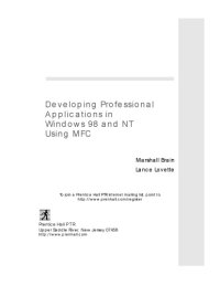 cover of the book Developing Professional Applications for Windows 98 and NT Using MFC