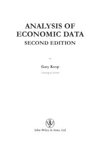 cover of the book Analysis of economic data