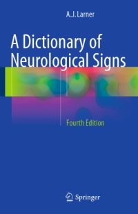 cover of the book A Dictionary of Neurological Signs