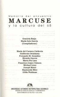 cover of the book Marcuse y la cultura del 68