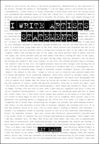 cover of the book I Write Artist Statements