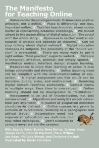 cover of the book The Manifesto for Teaching Online