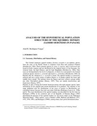 cover of the book Analysis of the hypothetical population structure of the squirrel monkey  (Saimiri oerstedii) in Panama