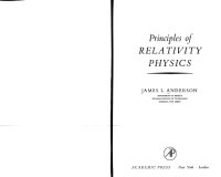 cover of the book Principles of Relativity Physics