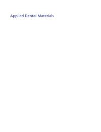 cover of the book Applied Dental Materials