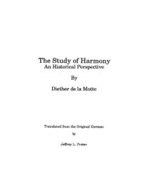 cover of the book The Study of Harmony: An Historical Perspective