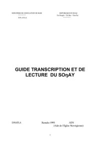 cover of the book Guide transcription et de lecture du soŋay