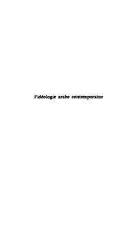 cover of the book L'idéologie arabe contemporaine