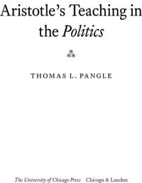 cover of the book Aristotle's teaching in the Politics