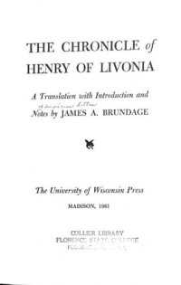 cover of the book The Chronicle of Henry Of Livonia