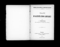 cover of the book Traité d'accentuation grecque