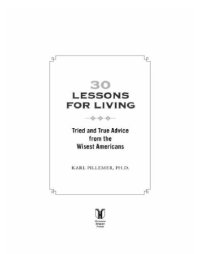 cover of the book 30 lessons for living: tried and true advice from the wisest americans