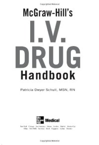 cover of the book McGraw-Hill's I.V. Drug Handbook (McGraw-Hill Handbooks)