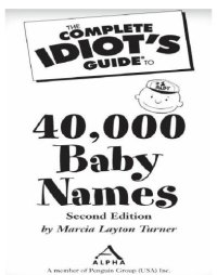 cover of the book The complete idiot's guide to 40,000 baby names