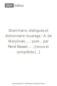 cover of the book Grammaire, dialogues et dictionnaire touaregs