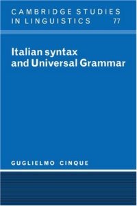 cover of the book Italian syntax and universal grammar