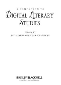 cover of the book A Companion to Digital Literary Studies