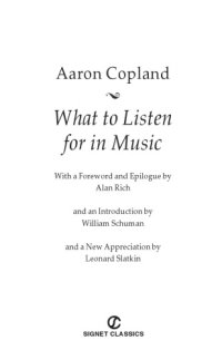 cover of the book Copland What to Listen for in Music