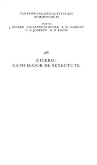 cover of the book Cicero: Cato Maior de senectute