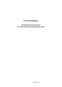 cover of the book The Karmavibhaṅga: Transliterations and Annotations of the Original Sanskrit Manuscripts from Nepal