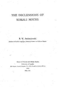 cover of the book The declension of Somali nouns