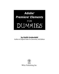 cover of the book Adobe premiere elements for dummies