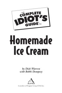 cover of the book The complete idiot's guide to homemade ice cream