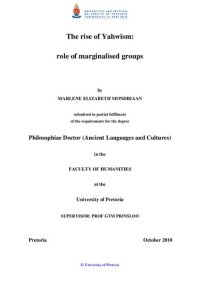 cover of the book The Rise of Yahwism: Role of Marginalised Groups