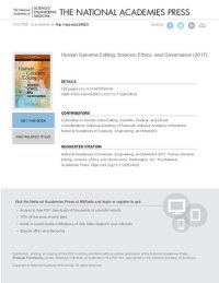 cover of the book Human Genome Editing: Science, Ethics, and Governance