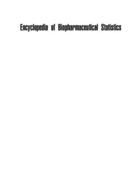 cover of the book Encyclopedia of biopharmaceutical statistics