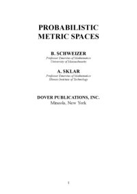 cover of the book Probabilistic metric spaces