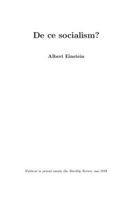 cover of the book De ce socialism?