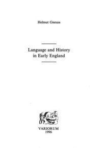 cover of the book Language and History in Early England