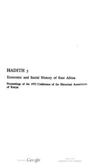 cover of the book Economic and Social History of East Africa: Proceedings of the 1972 Conference of the Historical Association of Kenya.