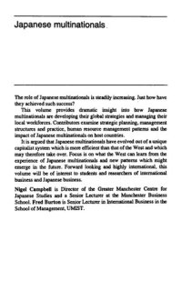 cover of the book Japanese Multinationals: Strategies and Management in the Global Kaisha