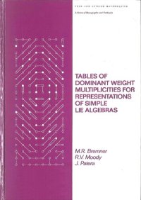 cover of the book Tables of Dominant Weight Multiplicities for Representations of Simple Lie Algebras