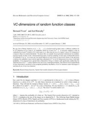 cover of the book VC-dimensions of random function classes