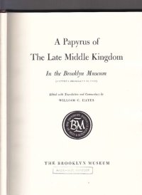 cover of the book A papyrus of the late Middle Kingdom in the Brooklyn museum,