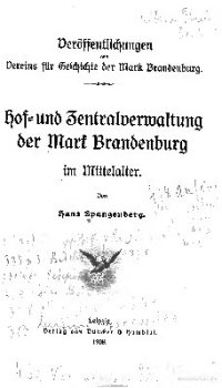 cover of the book Hof- und Zentralverwaltung der Mark Brandenburg im Mittelalter