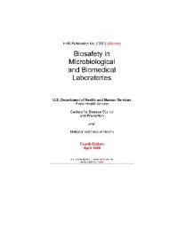 cover of the book Biosafety in Microbiological and Biomedical Laboratories 