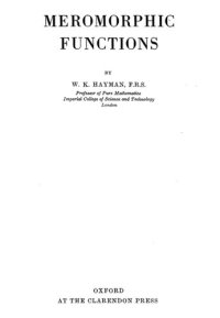 cover of the book Meromorphic functions [reprinted with index].