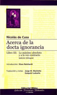 cover of the book Acerca de la docta ignorancia. Libro III