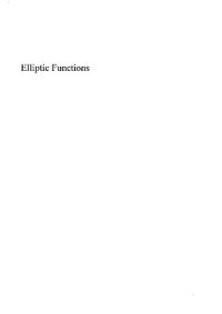 cover of the book Elliptic Functions: A Constructive Approach