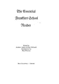 cover of the book The Essential Frankfurt School Reader