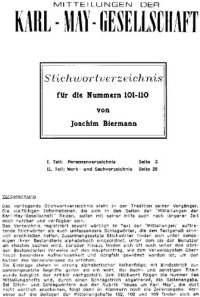 cover of the book Stichwortverzeichnis für die Nummern 101-110 der Mitteilungen der KMG