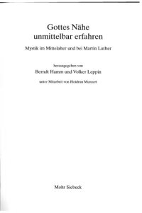 cover of the book Gottes Nähe unmittelbar erfahren: Mystik im Mittelalter und bei Martin Luther