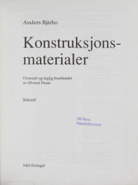 cover of the book Konstruksjonsmaterialer